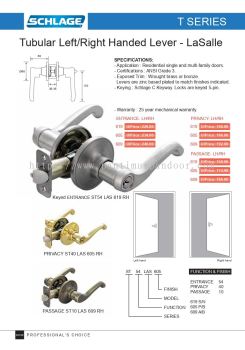 SCHLAGE Tubular Leverset