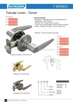 SCHLAGE Tubular Lever