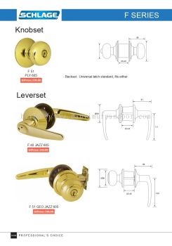 SCHLAGE Knobset Gold Brass