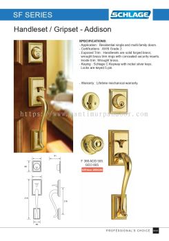 SCHLAGE Gripset Gold Brass