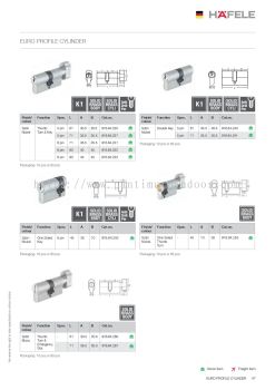 Hafele Euro Profile Cylinder