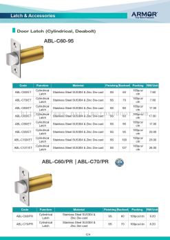 Armor Door Latch (Cylindrical / Deadbolt)