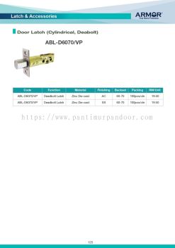 Armor Door Latch (Cylindrical / Deadbolt)