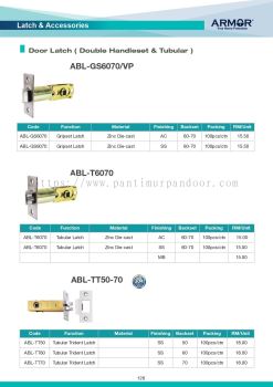 Armor Door Latch (Double Handle Set & Tubular)