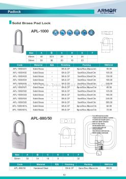 Armor Solid Brass Pad Lock