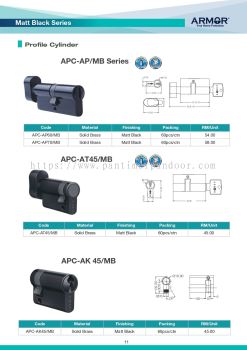 Armor Profile Cylinder Matt Black