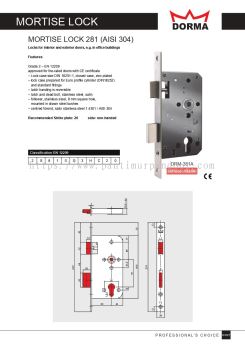 DORMA Mortise Lock