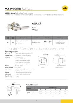 Yale Lever Set Lockset