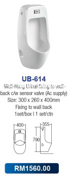 Saniware Wall-Hung Urinal 614