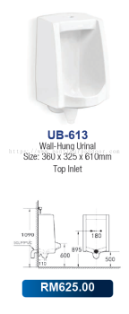 Saniware Wall-Hung Urinal 613