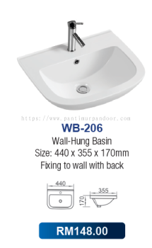 Saniware Wall-Hung Basin 206