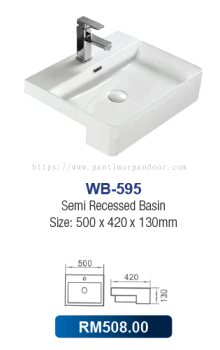 Saniware Semi Recessed Basin 595