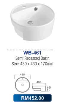 Saniware Semi Recessed Basin 461