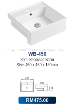 Saniware Semi Recessed Basin 456