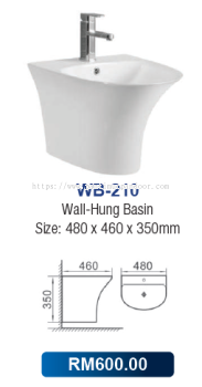 Saniware Wall Hung Basin 210