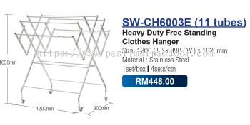 Saniware Free Standing Clothes Hanger 6003 Stainless Steel