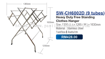 Saniware Free Standing Clothes Hanger 6002 Stainless Steel