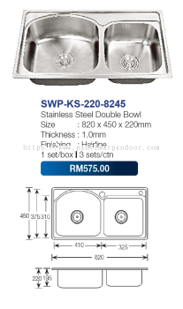 Saniware Topmount Sink 8245