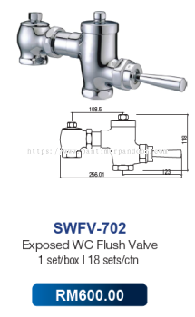 Saniware Exposed WC Flush Valve 702