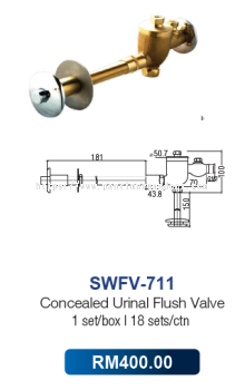 Saniware Concealed Urinal Flush Valve 711