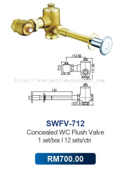 Saniware Concealed WC Flush Valve 712