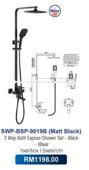 Saniware 3 Way Shower Set Mixer 9019B