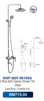 Saniware 3 Way Shower Set  Mixer 9016