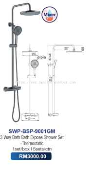 Saniware 3 Way Shower Set Mixer 9001GM