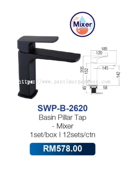 Saniware Basin Pillar Tap Mixer 2620 B