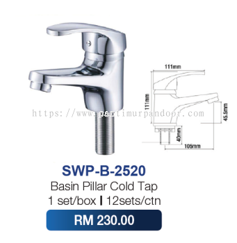 Saniware Basin Pillar Cold Tap 2520