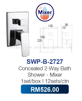 Saniware Concealed 2 Way Bath Shower Mixer 2727