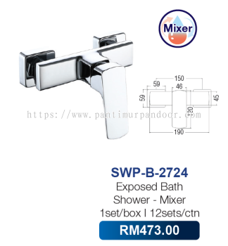 Saniware Exposed Bath Shower Mixer 2724