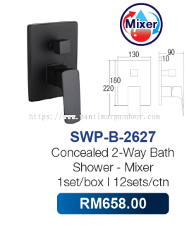 Saniware Concealed 2 Way Bath Shower Mixer 2627 MB