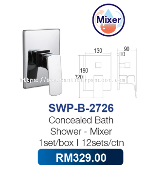 Saniware Concealed Bath Shower Mixer 2726