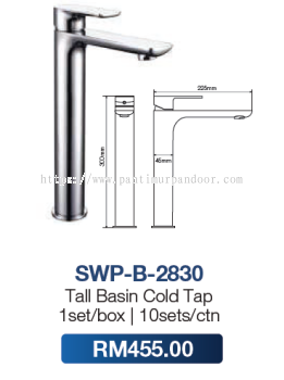 Saniware Tall Basin Cold Tap 2830 SS