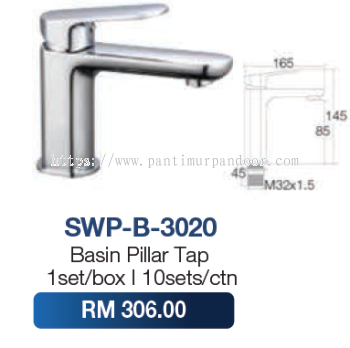 Saniware Basin Pillar Tap 3020 SS