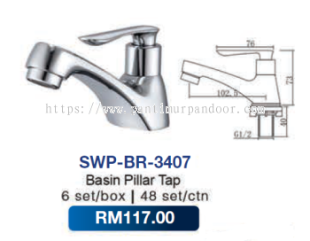 Saniware Basin Pillar Tap 3407