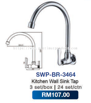 Saniware Kitchen Wall Sink Tap 3464