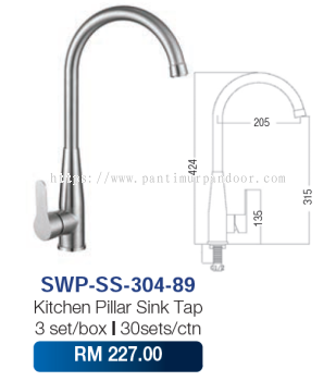 Saniware Kitchen Pillar Sink Tap SUS304 89