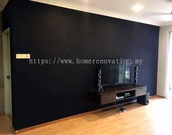 Pure Plain Black Cotton Wall Decoration In Living Room