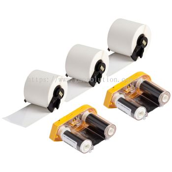 All Weather Permanent Adhesive Vinyl Label Tape and Ribbon Kit for M6 Printers