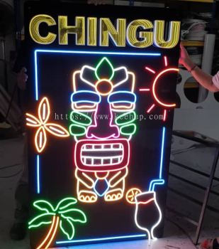 LED Infinity Mirror Lettering & LED Flexible Neon Sign | Chingu at Ipoh, Perak