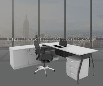 SOSM/ALPHA WRITING 6' TABLE WITH A-LEG & SIDE CABINET (RM 2,040.00/SET)