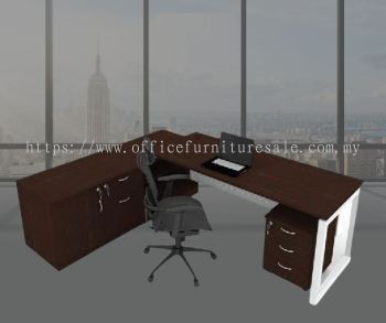 SOSM/STAR WRITING 6' TABLE WITH SQUARE LEG & SIDE CABINET (RM 1,990.00/SET)