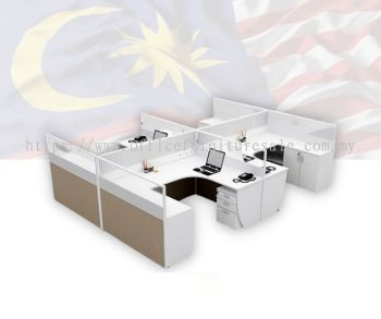 SOSM/LANDER (5' L-SHAPE TABLE) CLUSTER OF 4 WORKSTATION (RM 8,500.00/SET) *Contact 017 842 7687*