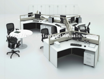 SOSM/9V (4' V-SHAPE TABLE) CLUSTER OF 9 WORKSTATION (RM 9,290.00/SET)