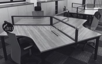 SOSM/3V (4' V-SHAPE TABLE) CLUSTER OF 3 WORKSTATION (RM 3,890.00/SET)