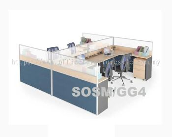 SOSM/GG4 (5' L-SHAPE TABLE) CLUSTER OF 4 WORKSTATION (RM 4,790.00/SET)