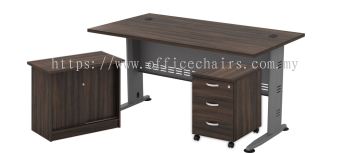 Standard Table With Side Cabinet And Mobile Pedestal 3 Drawer｜Office Table Putra Perdana IPQT