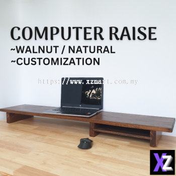 Monitor Riser Made of 100% Solid Rubberwood